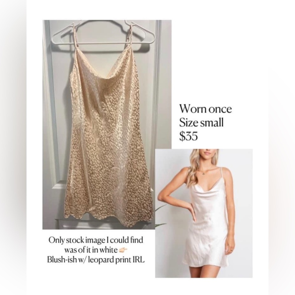 Light Pink Satin Cheetah Print Cowl Neck Mini Dress